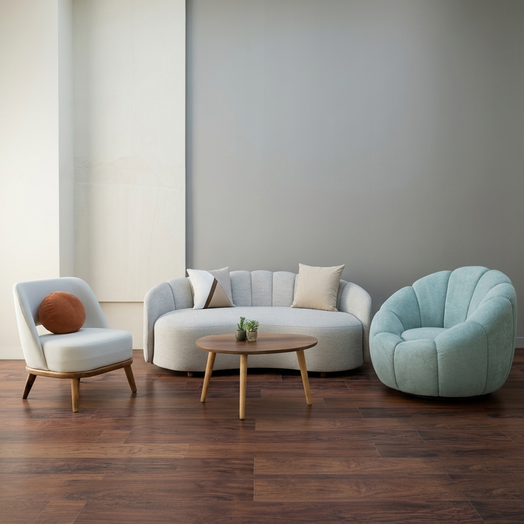 Colección de Sala Curva Baylon con Poltronas, Salas & Cocinas